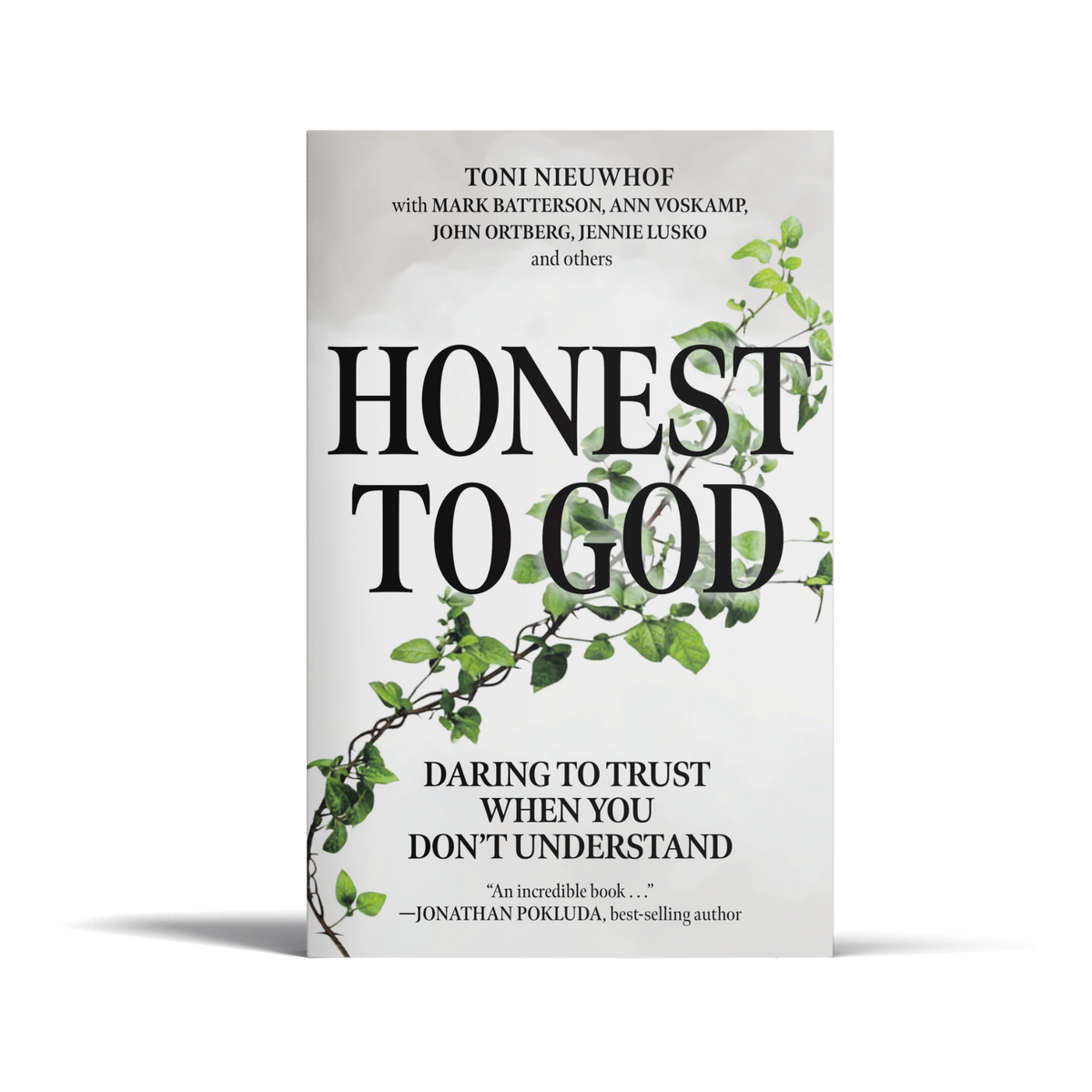 Honest to God book cover featuring green vines on a white background